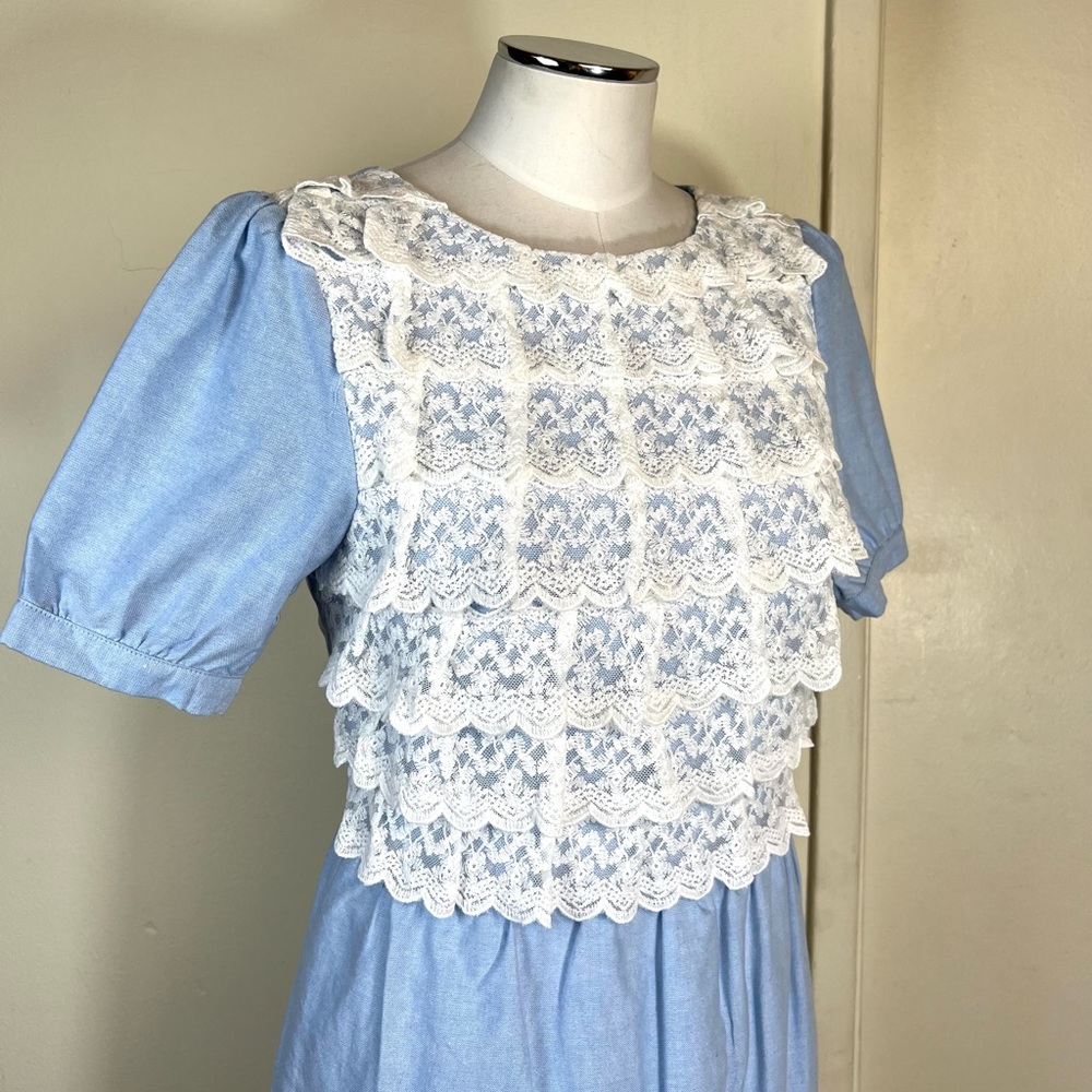 Lace Ruffled Open Back Dress with Pockets - Picture 13 of 13